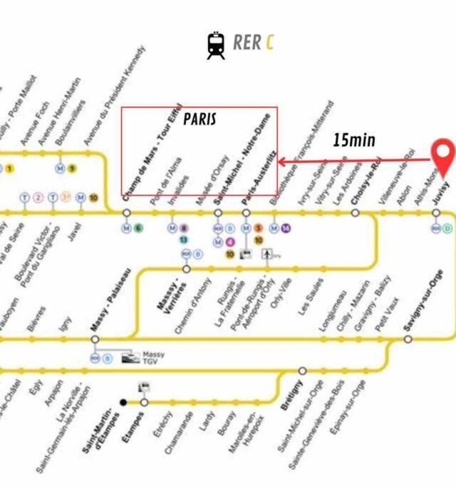 Superbe Appart Entier Au Pied De La Gare Rer, A 15 Min De Paris & Orly Жювизи-сюр-Орж Экстерьер фото